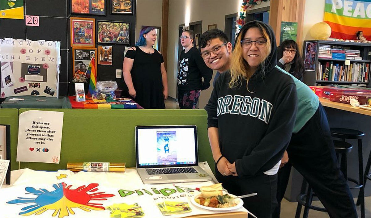 students gather in the multicultural center