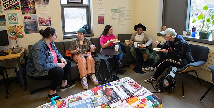 Students gather in the LGBTQA3 Alliance Student Office